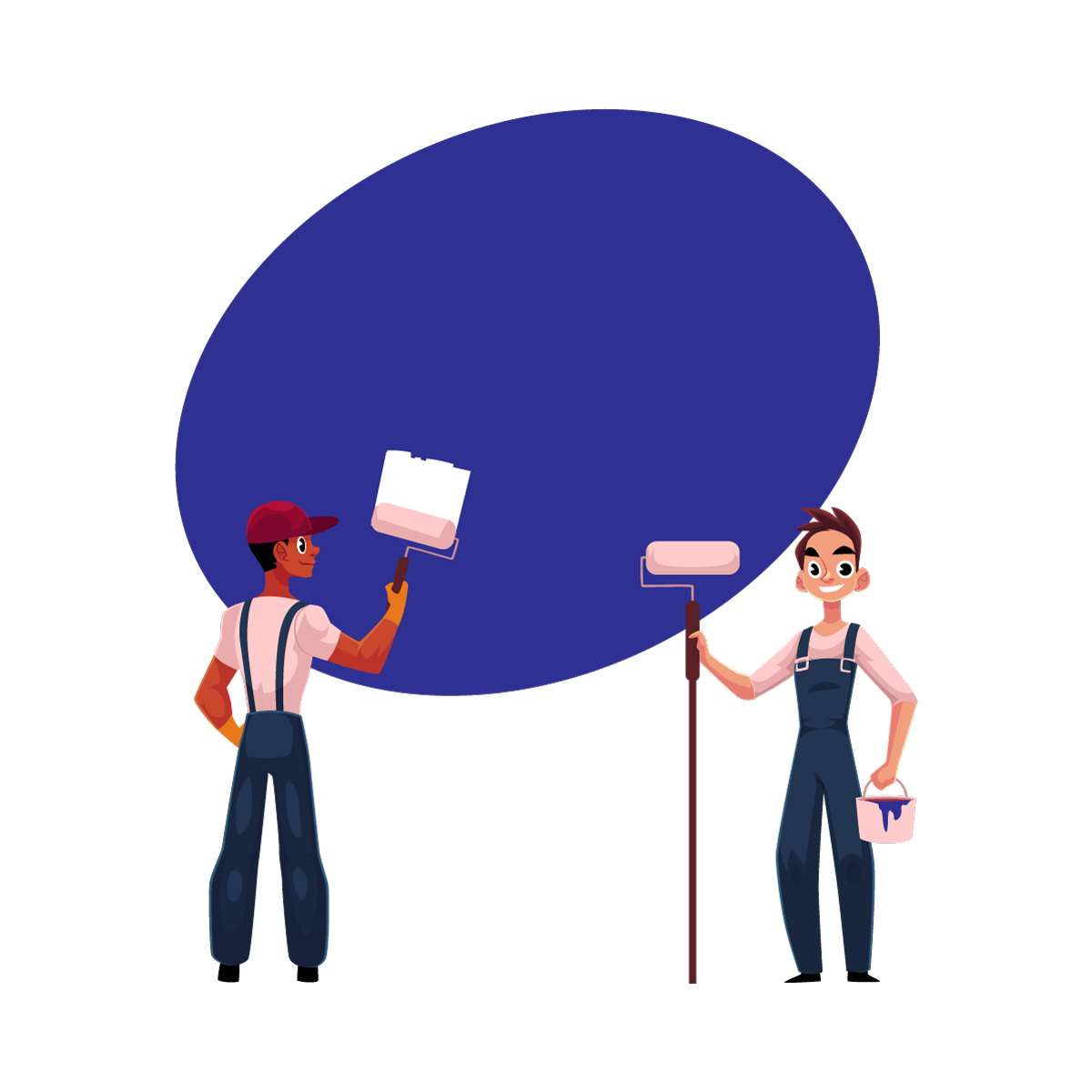 peintes autour d'un cercle bleu